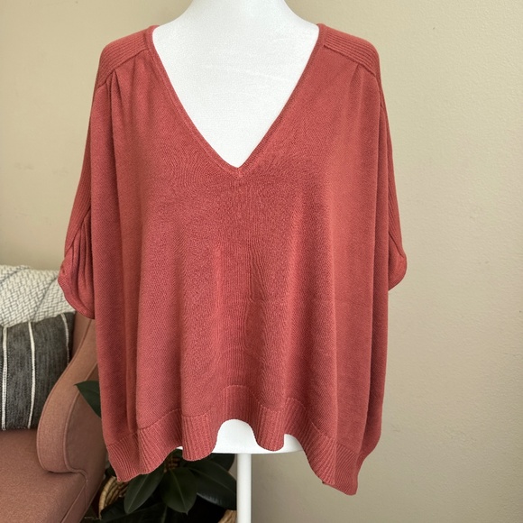 Anthropologie Dolman Sleeve Oversized Sweater Rust Brown - S - Picture 2 of 13